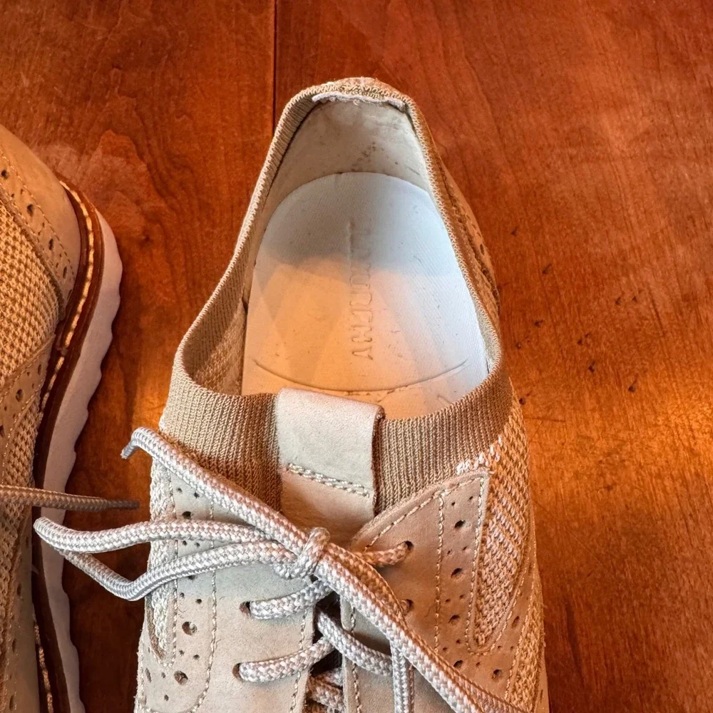 J. Murphy Wingtip Oxford Men 10M Tan Hybrid‎ Dress Sneaker Mesh 59-10838 Brogue